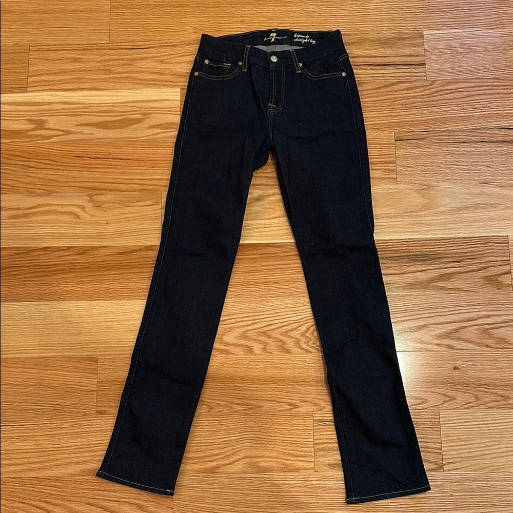 7 for all Mankind Kimmie Straight Leg Dark Blue Women's Jeans Sz 26